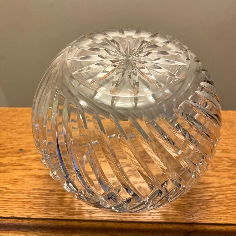 Vintage Mikasa  Leaded Crystal Cut  Large Circular Sphere Vase